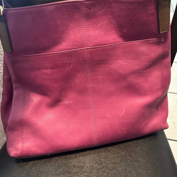 Tignanello Fuchsia Embossed Shoulder Bag - Picture 3 of 8